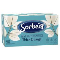 Sorbent Facial Tissues Thick & Large Menthol 90 Pack