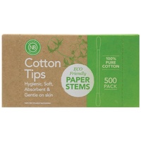 Natural Beauty Paper Stems Cotton Tips 500 Pack
