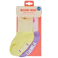 Bambi Mini Co. Superstar Socks Girls Smiley 2-4 Year