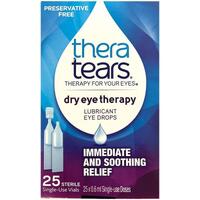 Thera Tears Dry Eye Therapy Lubricant Eye Drops 25 x 0.6ml Vials