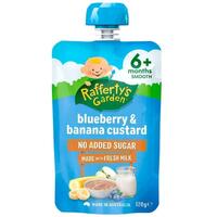 Raffertys Garden 6+ Months Blueberry & Banana Custard 120g