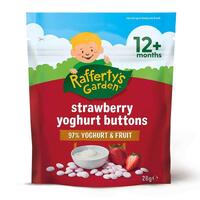Raffertys Garden 12+ Months Strawberry Yoghurt Buttons Baby 28g
