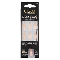 Glam By Manicare Glam Ready Pre-Glued Nails My Floral Bliss 30 Pieces