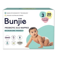 Bunjie Probiotic Eco Nappies Size 3, 6-11kg, 20 Pack