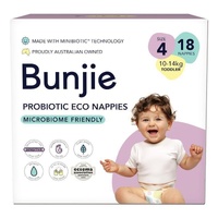 Bunjie Probiotic Eco Nappies Size 4, 10-14kg, 18 Pack