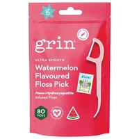 Grin Ultra Smooth Watermelon Flavoured Floss Picks 80 Pack