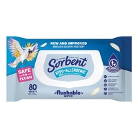 Sorbent Hypo Allergenic Wipes 80 Pack