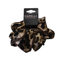 Capelli Ladies Print Scrunchie Leopard