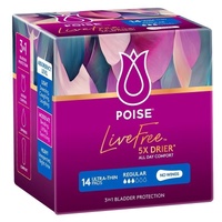 Poise Livefree Pad Regular No Wings 14 Pack