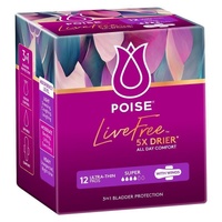 Poise Livefree Pad Super Wing 12 Pack