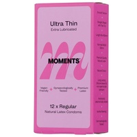 Moments Ultra Thin Regular Extra Lubricated Condoms 12 Pack