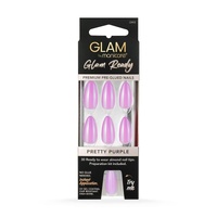 Glam By Manicare Glam Ready Pre-Glued Nails Pretty Purple 30pcs 22452