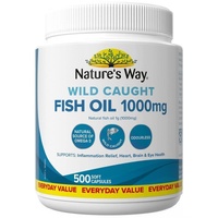 Natures Way Wild Caught Fish Oil 1000mg 500 Capsules Exclusive