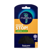 Maseur Footcare Odour Stop Everyday Insoles 2 pairs Activated Charcoal