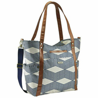 JJ Cole Collections Stylish Bucket Tote Bag 12 Pockets  - Navy Twine