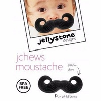 Jellystone Jchews Silicone Teether Moustache BPA Free Safe for Baby