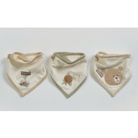 Natures Purest Huge Me Bear Bibs - 3 Pack Triangular Dribble Bibs