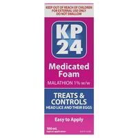 KP24 Medicated Head Lice Foam 100ml Treats & Controls Easy to Apply