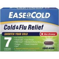 Ease A Cold Cold & Flu Relief 18 Caps Non Drowsy Herbal Formula Shorten Cold