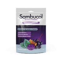 Sambucol Soothing Relief Nose & Throat Lozenge 16 Pack Black Elderberry Menthol