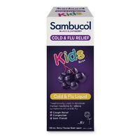 Sambucol Black Elderberry Kids Liquid 120mL Cold & Flu Congestion Sore Throat