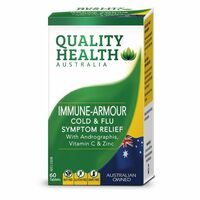 Quality Health Immune Armour 60 Tablets Cold & Flu Andrographis Vit C Zinc