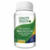 Quality Health High Absorption Magnesium 500mg 100 Tablets Muscle Cramps