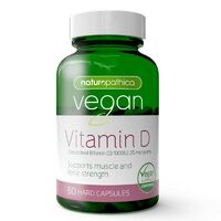 Naturopathica Vegan Vitamin D 60 Capsules Calcium Absorption Bone Teeth Health