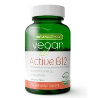Naturopathica Vegan Active B12 60 Tablets Energy Nervous & Immune Health
