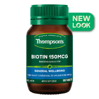 Thompson's Biotin 150MCG 100 Tablets Vitamin B7 Assist Metabolism