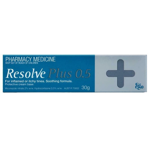 Ego Resolve Plus 0.5% Cream 30G For Inflamed Or Itchy Tinea. Soothing Formula