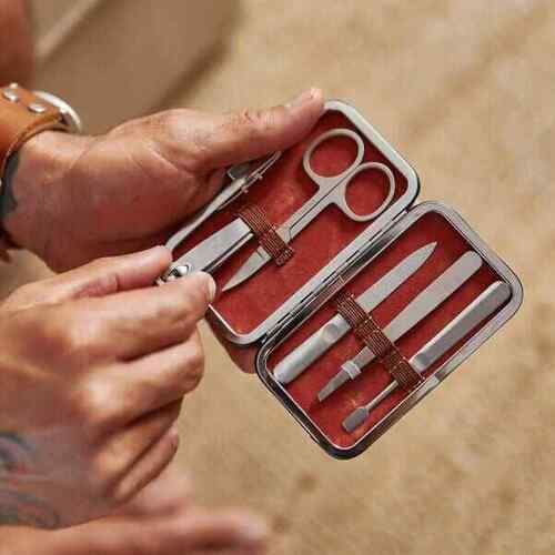 Annabel Trends Gentleman Travel Manicure Kit Vegan Leather Travel Case