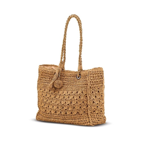 Annabel Trends Crochet Tote with Poms