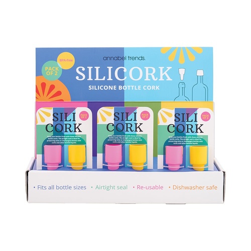 Annabel Trends Silicork Wine Stopper - Counter Pack of 18