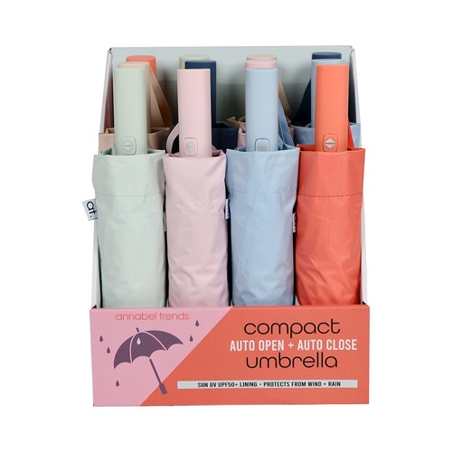 Annabel Trends Compact Umbrella - Pastel - Counter Pack of 12