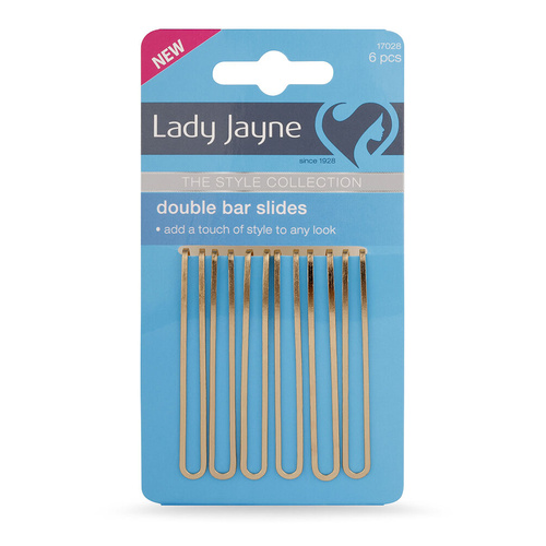 Lady Jayne - Double Bar Slides, Assorted Metallics, Pk6
