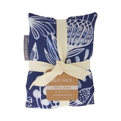 Annabel Trends Heat Pillow - Linen - Navy Natives