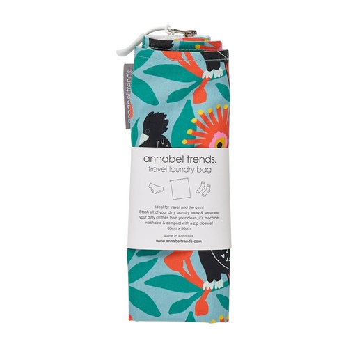 Annabel Trends Laundry Bag - Cotton - Black Cockatoos