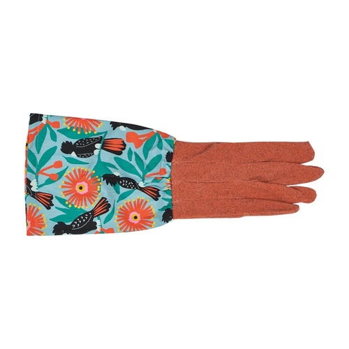 Annabel Trends Long Sleeve Garden Gloves - Cotton - Black Cockatoos