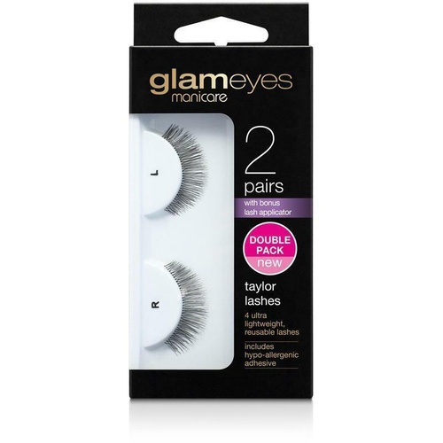 New Manicare Glam Taylor Lashes 2pk with Applicator