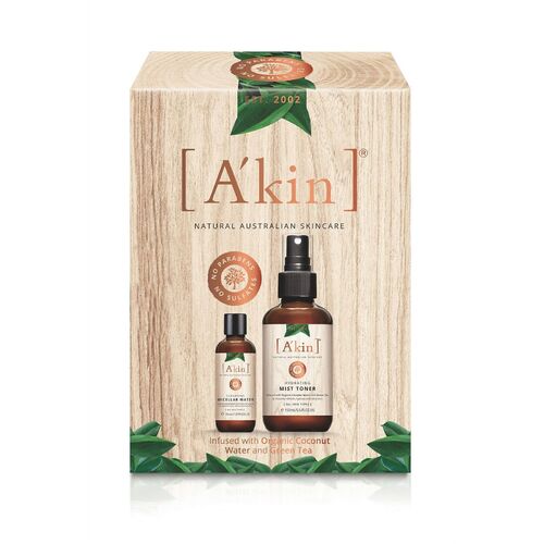 Akin Hydrating Facial Gift Set Cleansing Micellar Water Hydrating Mist