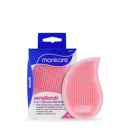 Manicare SensiScrub 3 In 1 Silicone Wet Body Brush 1 pk Cleanse and exfoliate