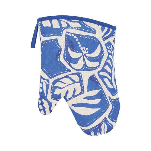 Annabel Trends Oven Mitt - Single - Linen Cotton - Blue Oasis