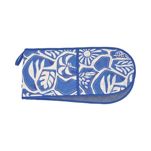 Annabel Trends Double Oven Mitt - Linen Cotton - Blue Oasis