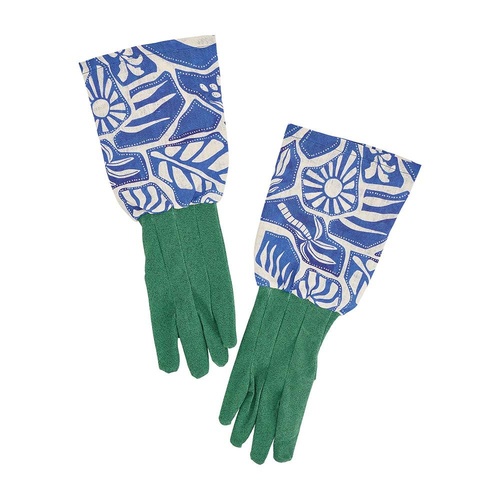Annabel Trends Long Sleeve Garden Gloves - Linen Cotton - Blue Oasis