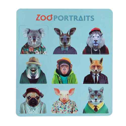 Annabel Trends Zoo Portrait Fridge Magnet Set 9 Characters Rubber Magnet Sheet