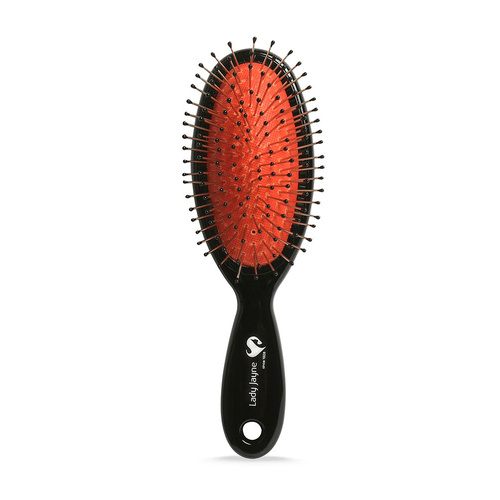 Lady Jayne Purse-Sized Metal Pin Pad Hair Brush For Thick Hair