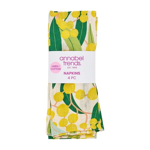 Annabel Trends Napkin Set - Linen Cotton - Golden Wattle