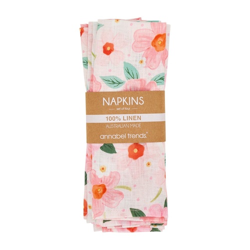 Annabel Trends Napkin Set - Linen - Meadow Blush