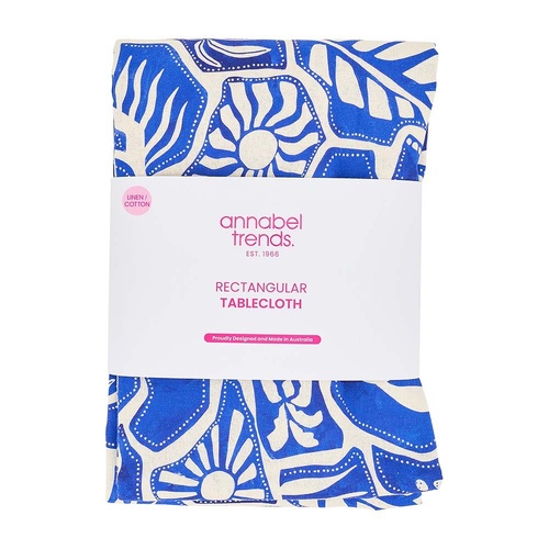 Annabel Trends Tablecloth - Linen Cotton - Blue Oasis - Medium 138cm x 240cm